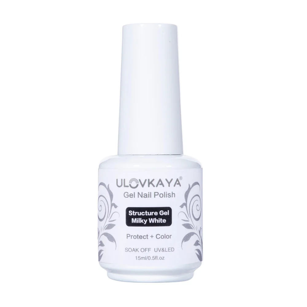 ULOVKAYA Milky White Structure Gel 15ml Rubber Base For Manicure Art Design Long Lasting Nail UV LED Hybrid Varnish | Красота и