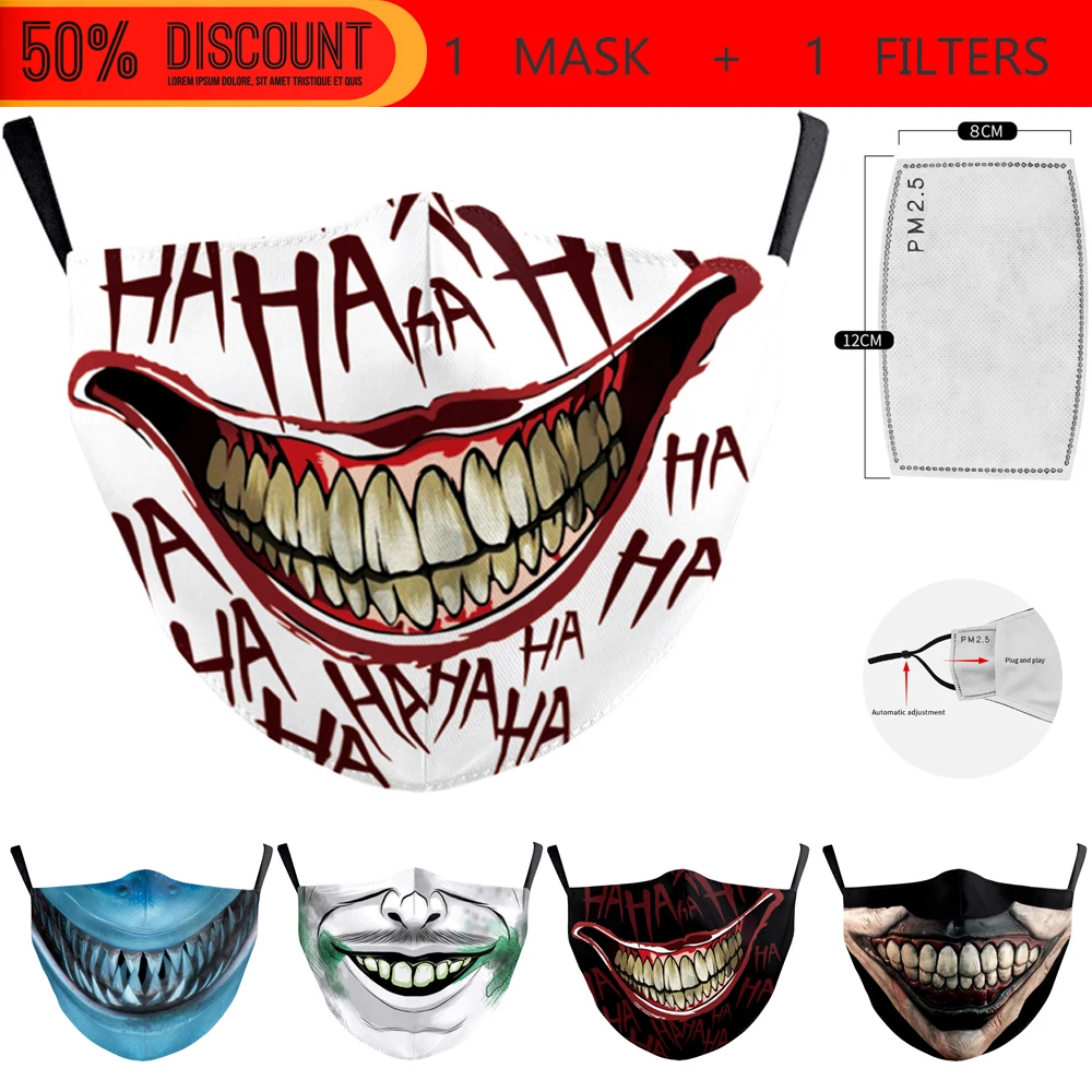 Новый Хэллоуин ужас маски рот мода для косплея Kagerou триллер &quotДжокер&quot женские