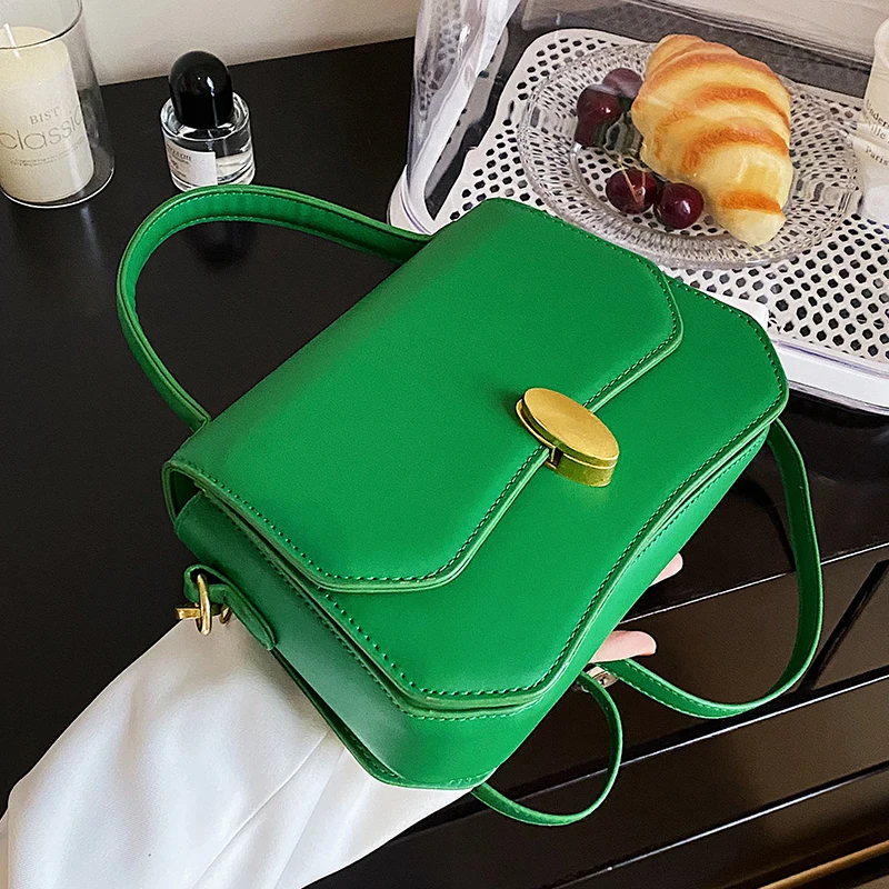 

Woman New Spring 2022 Small Square Bag Ins Casual Handbag Brand Designer Crossbody Pack For Ladies Pu Leather Shoulder Bag Purse