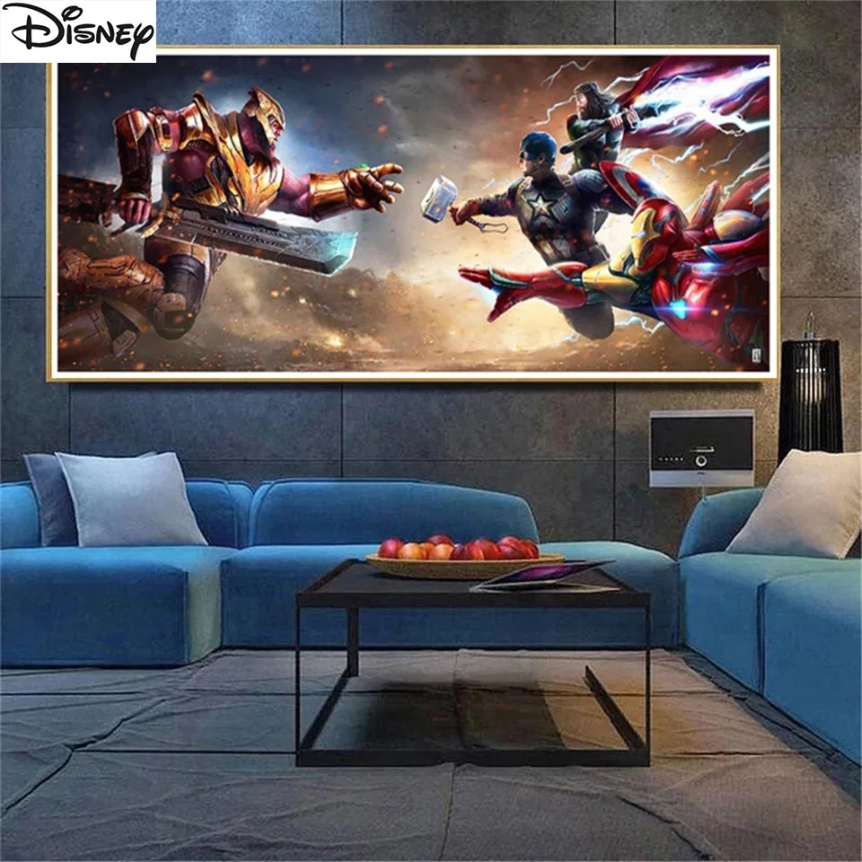

Captain America Thor iron Man VS Thanos DIY Diamond Painting Avengers Superhero Full Diamond Mosaic Picture Room Decor Aesthetic