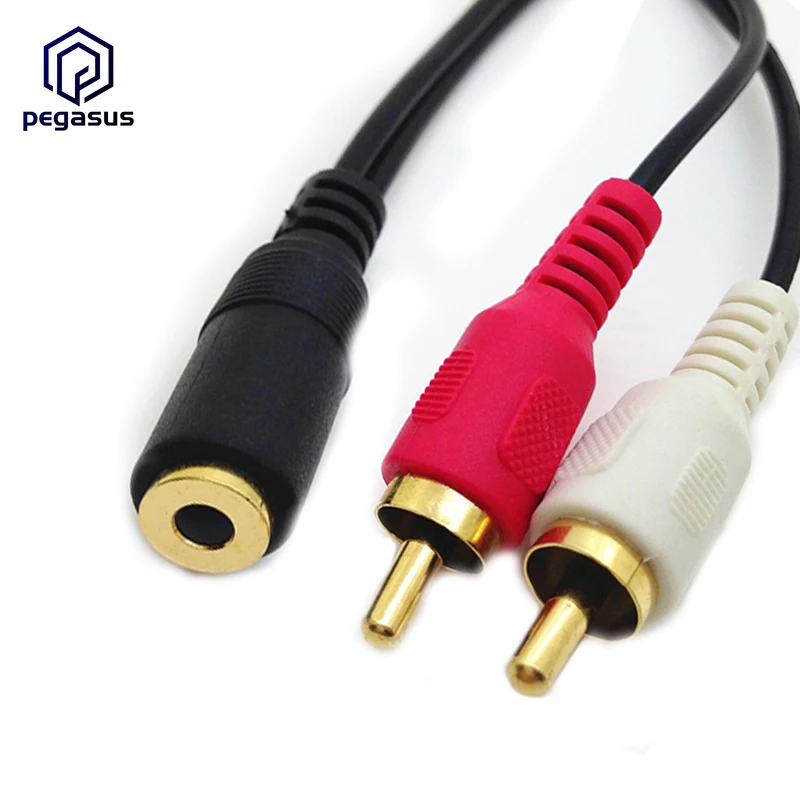 Позолоченные разъемы 25 см DC 3 5 мм разъем мама к 2RCA папа кабель | Электроника