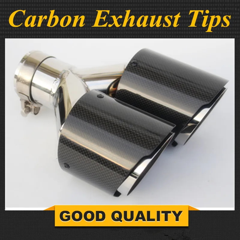 1 шт. Универсальный двойной выхлопной трубы Глянцевая для Akrapovic углеродное