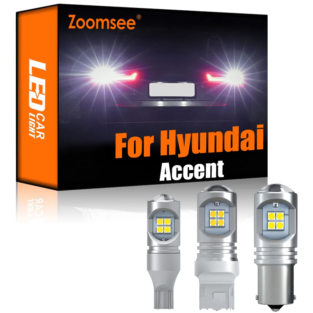 Zoomsee 2Pcs White Reverse LED For Hyundai Accent LC MC RB 1995-2020 Canbus Exterior Backup Light  Rear Tail Bulb Auto Lamp Kit