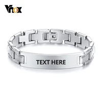 vnox 12mm mens stainless steel identification bracelets free custom engraving name love logo nameplate pulseira