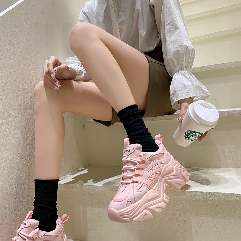 

2021 Sneakers Women Designer Platform Shoes Fashion Sequins Height Increasing Ladies Trainers Chunky Sneakers Woman Basket Femme