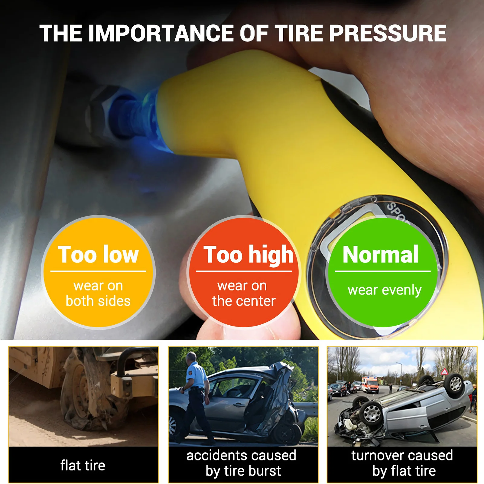 Цифровой манометр для шин регулируемый измеритель давления в шинах 0 150 PSI