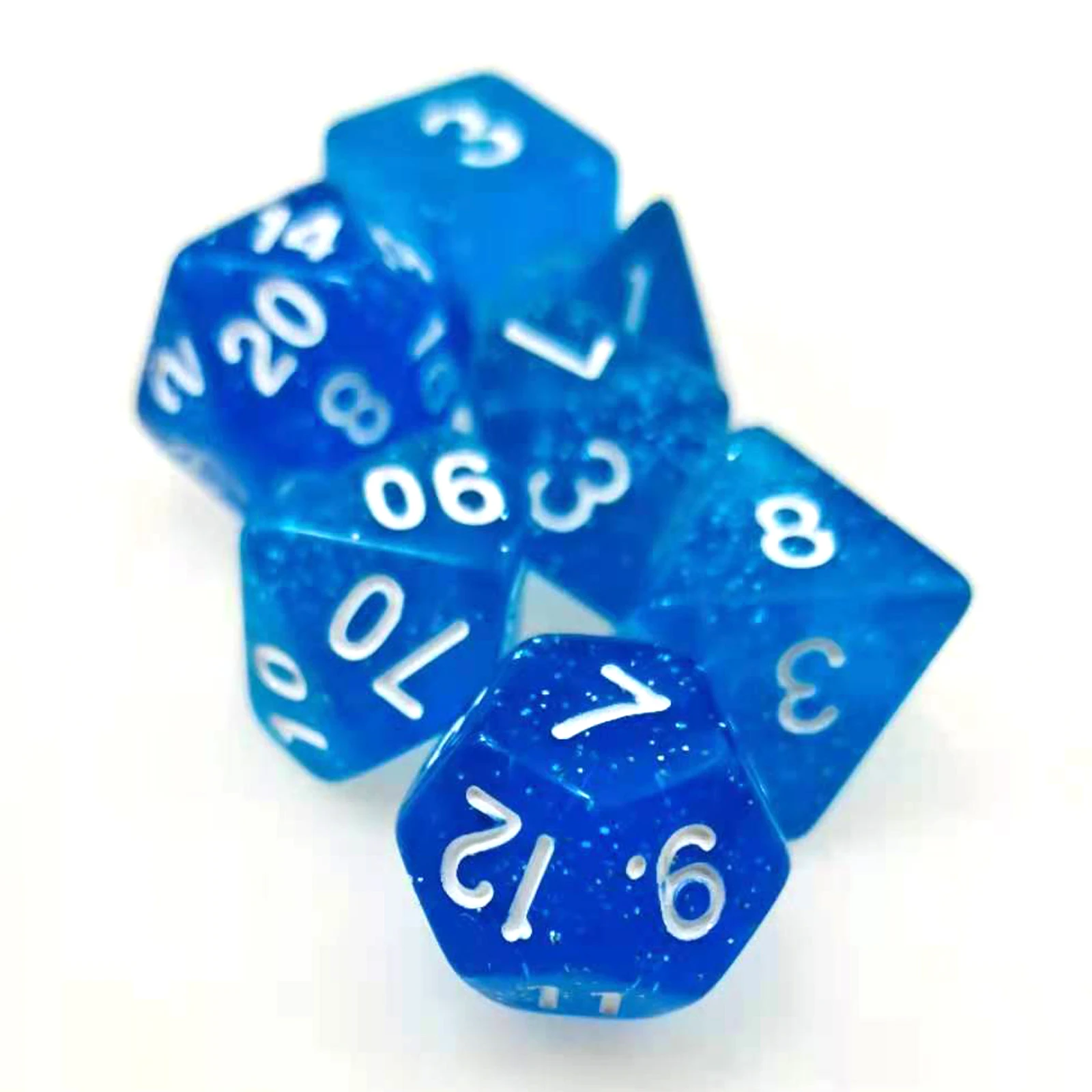 Блестящие синие игральные кости Rollooo D4 D6 D8 D10 D % D12 и D20 7 шт./компл. |