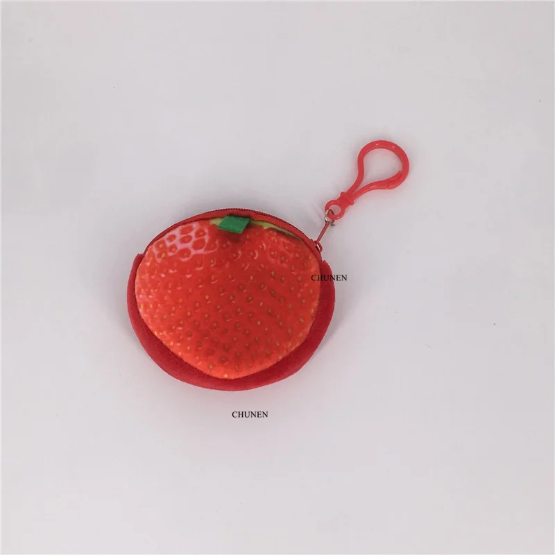 Mini Key Hook Fruits Plush Toy Purse - New Strawberry Etc. 8cm plush toy purse |