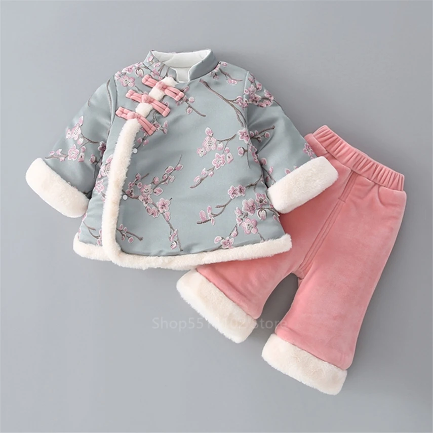 Новогодний костюм Тан для новорожденных традиционный китайский Чонсам наряд