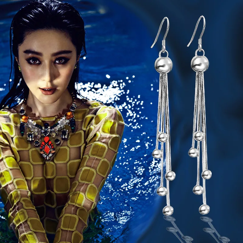 Женские длинные серьги гвоздики с кисточками и платформой винтажные женские