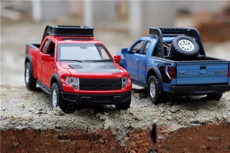 1:32 Ford Raptors F150, модель автомобиля из сплава, игрушка с оттягиванием, флеш и музыка, литье под давлением, металлический пикап, модель, классический американский автомобиль для мальчиков