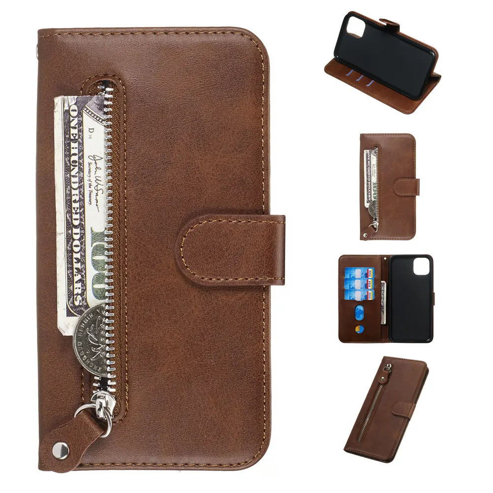 Кошелек на молнии чехол для телефона iPhone 11 Pro X XS MAX XR 6 6S 7 8 Plus Роскошный кожаный