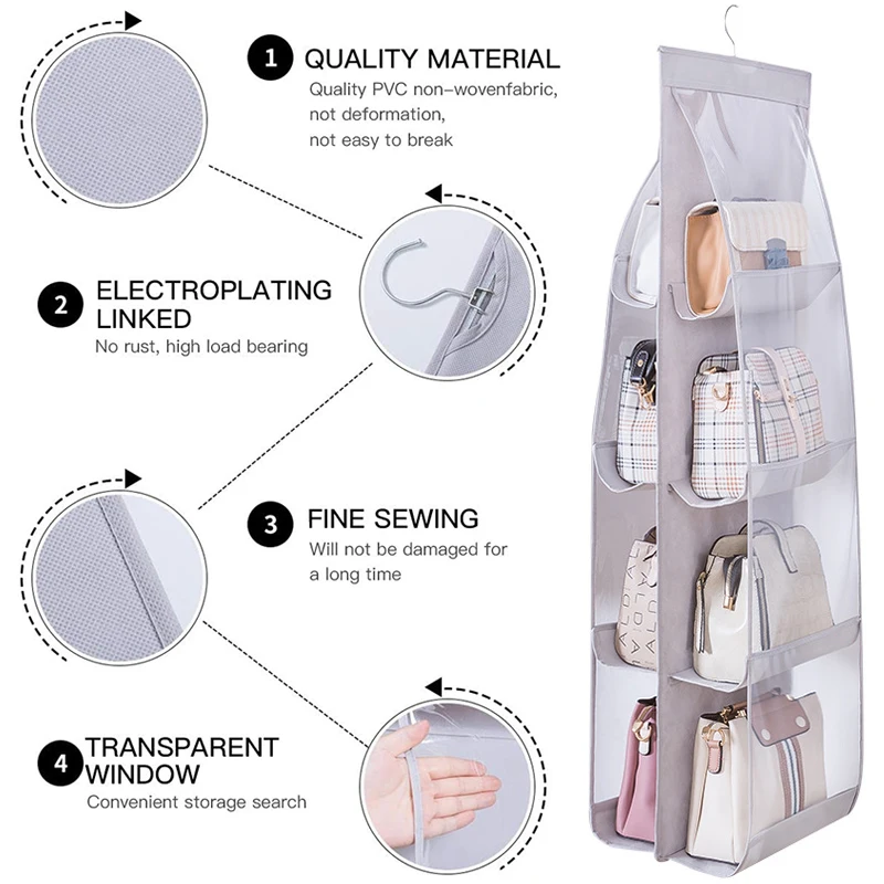 6/8 большие карманы подвесная сумка органайзер пылезащитный держатель для