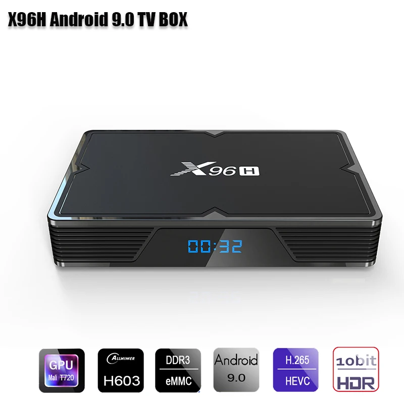 X96H Android ТВ коробка Поддержка 6k двойной HDMI смарт ОС 9 0 4 Гб H603 Quad core Декодер каналов