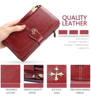 2022 women wallet fashion leather long top quality classic card holder female wallet zipper brand wallet for women