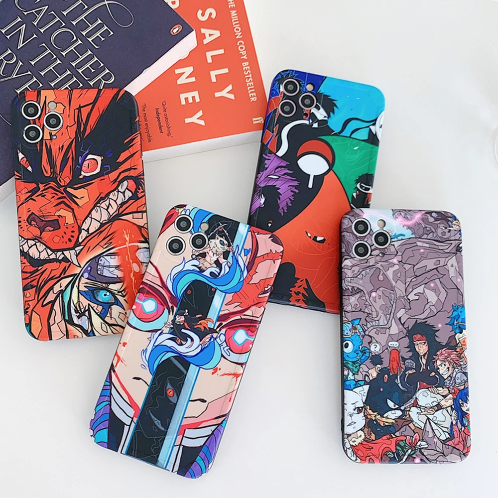 Мягкий силиконовый чехол для iphone 12 11 Pro X Xs Max XR 7 8 Plus SE2 с японским аниме Курама Demon