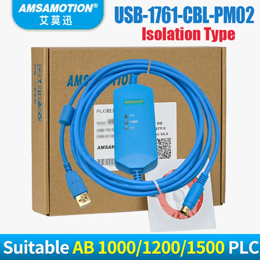 USB-1761-CBL-PM02 для Allen Bradley 1000/1200/1500 серии PLC MicroLogix Кабель для программирования USB 1761-CBL-PM02 круглый 8pin кабель - Цвет: Isolation Type