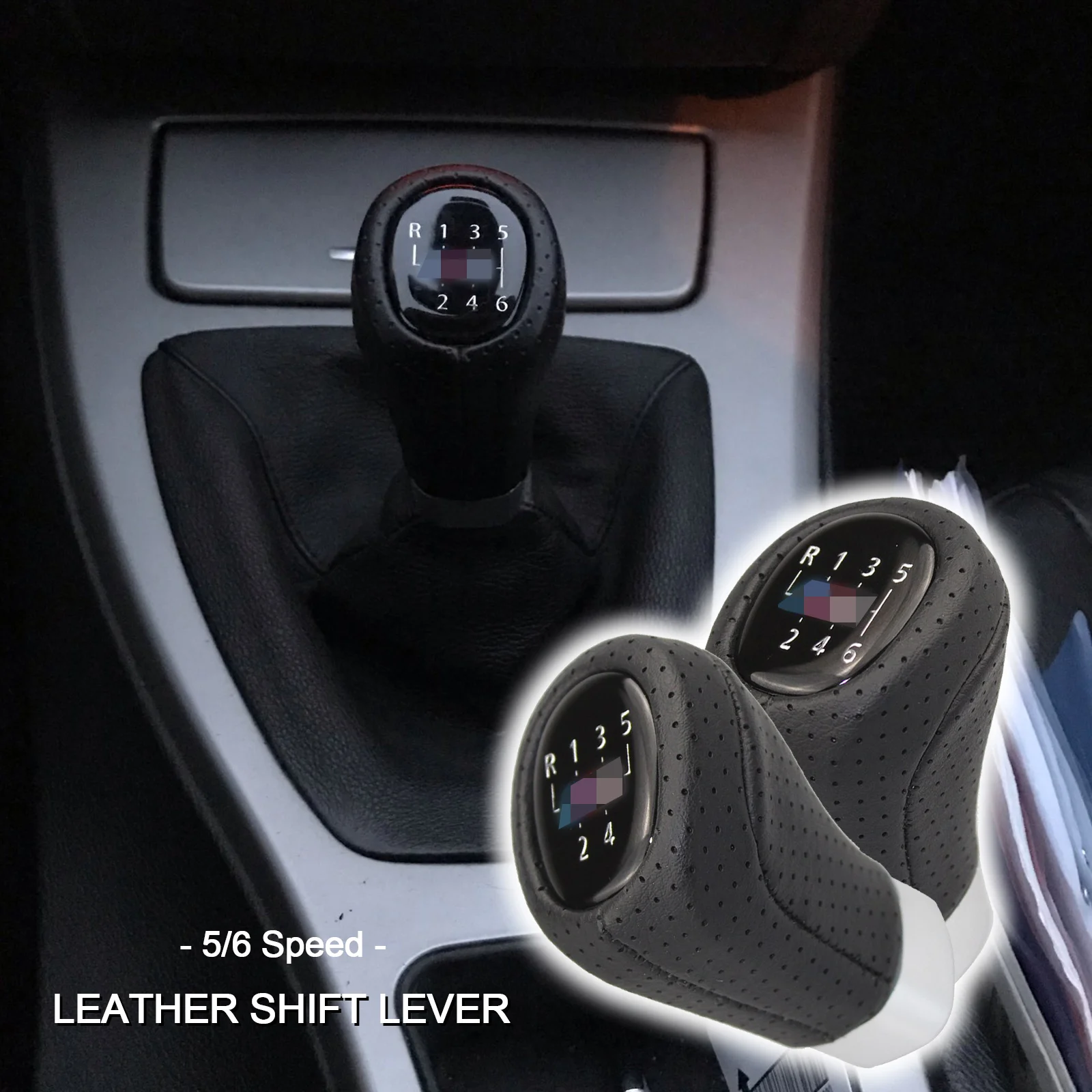 

5/6 Speed â€‹â€‹â€‹â€‹Car Gear Shift Knob Head Leather Stick Shifter Lever HandBall For BMW M SPORT For BMW 1 '3' E81 E82 E90 E91 E92