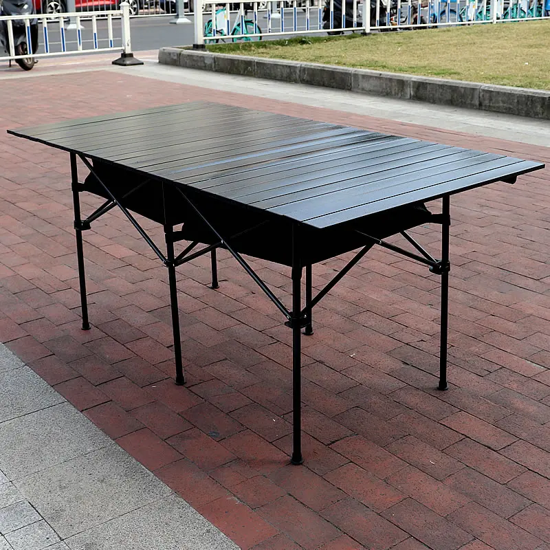 

Folding Camping Table Aluminum Roll Up Top Weatherproof and Rust Resistant Protable Compact Table for Outdoor Camp Picnic