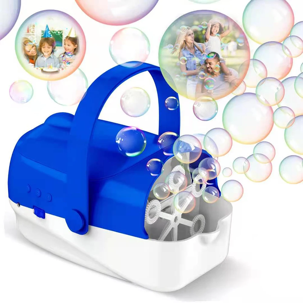 

Electric Bubble Machine 3-Speed Silent Design Automatic Bubble Machine Blower 3 Speed Levels Bubble Maker For Kids Babies