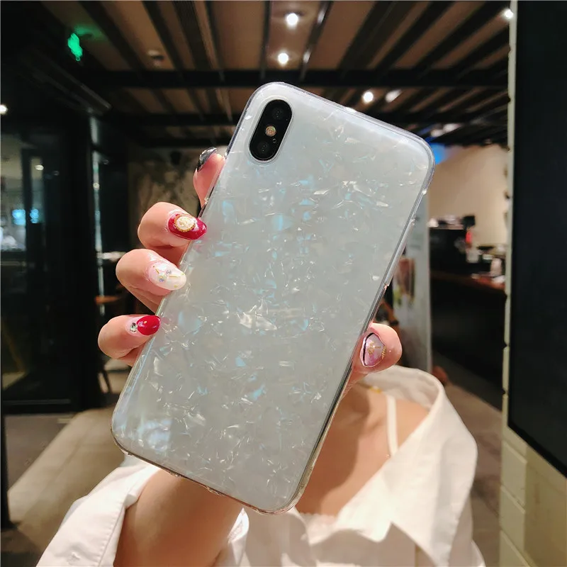 White No Ring Блестящий чехол для телефона для iPhone 11 Pro 6s фотокамеры мгновенного действия 8 7 Plus X XS MAX мечта узор оболочки чехол s для iPhone XR Xs Max крышка с защитой от повреждений и кольцом держателем - Цвет: White No Ring