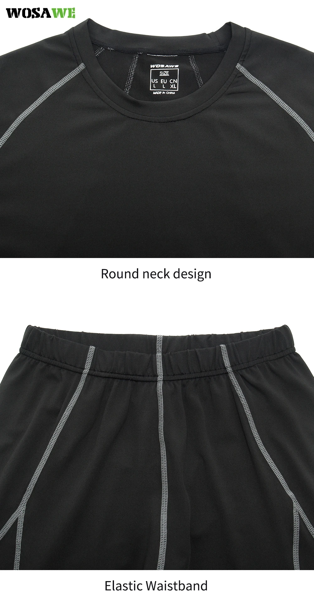 WOSAWE Мужское нижнее белье набор подштанников компрессионная Футболка топ с