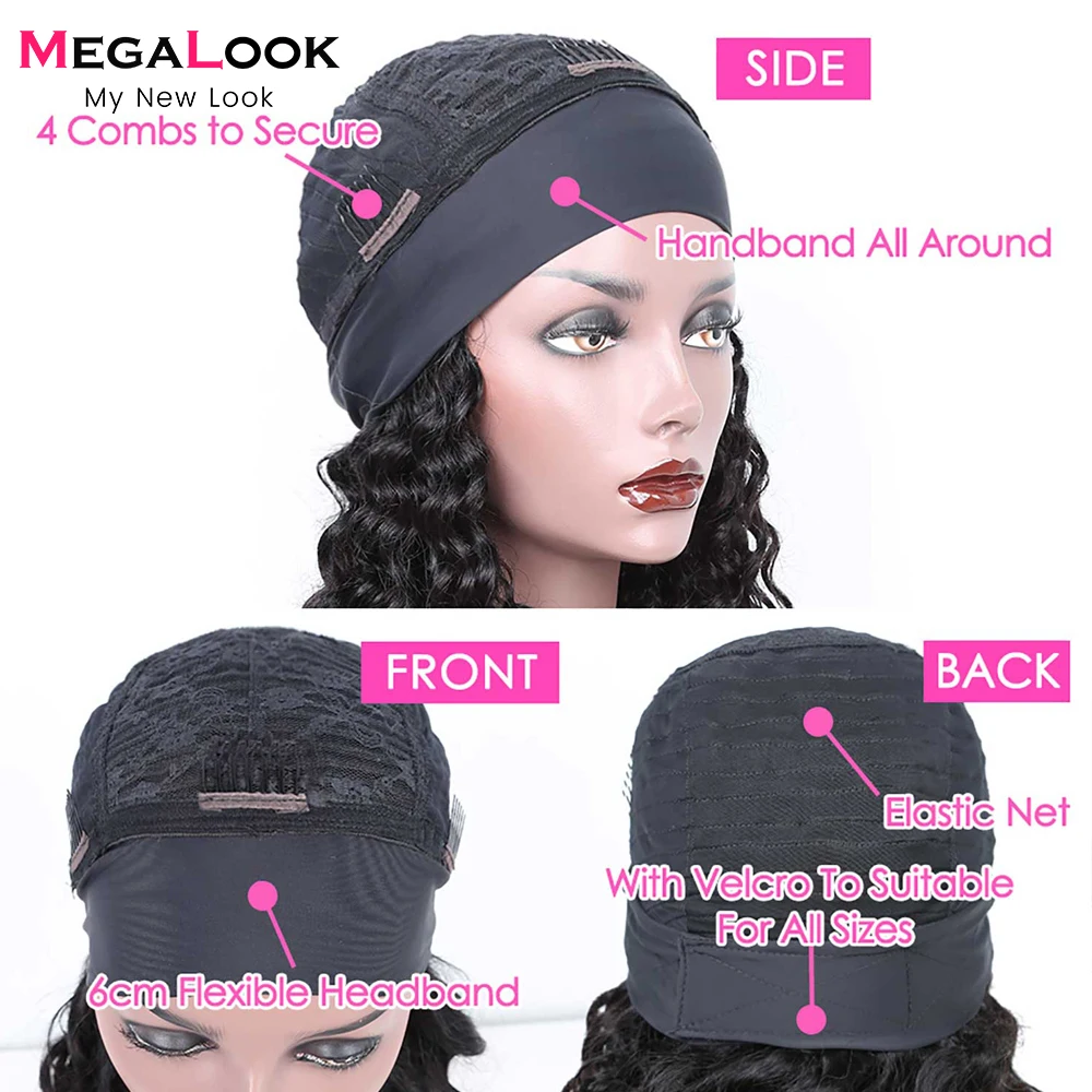 Парик из натуральных бразильских кудрявых волос плотность 150 парик с головной