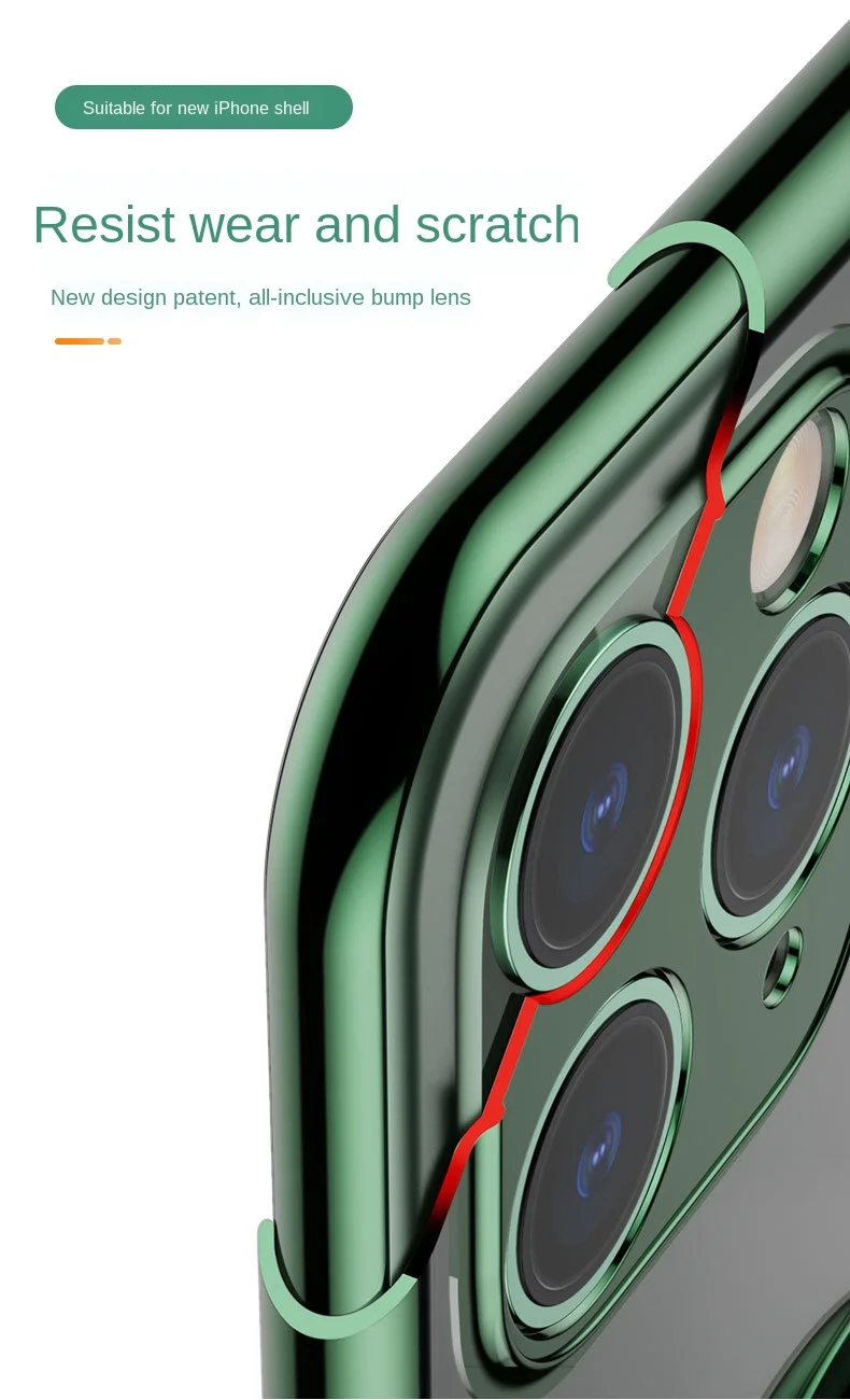 

Electroplated Fine Hole Protective Case Magnetic Sucker Car Mounted Ring for Iphone 12Pro Mobile Phone Shell for Apple 12 Promax