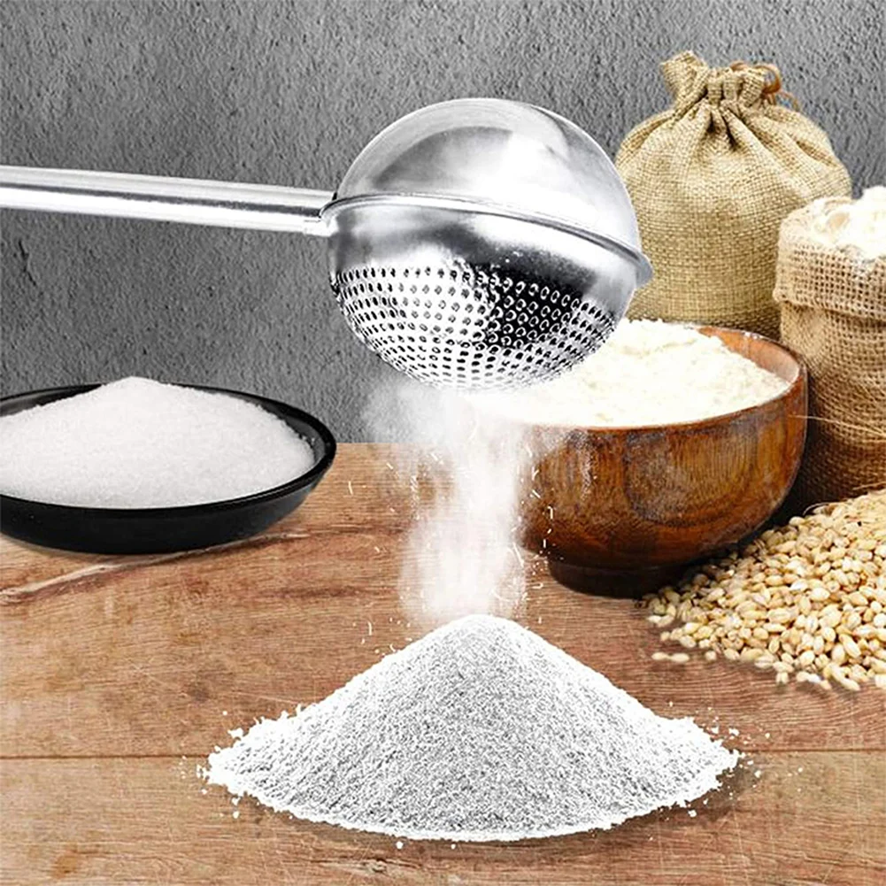

2PC Stainless Steel Fine Mesh Flour Sifter Flour Sieve/Shaker Powdered Sugar/Baking Sifter Hand Small Colander Strainer Tools