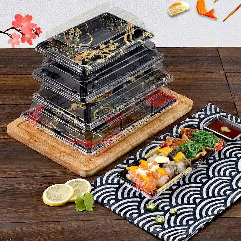 50 упаковок коробка для суши одноразовый поднос еды тарелка торта с крышкой. | Дом