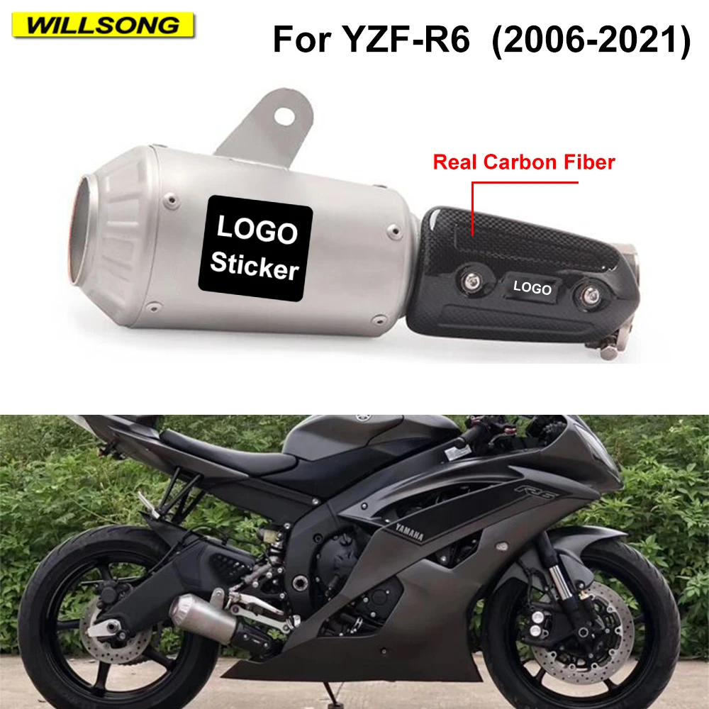 

Глушитель выхлопной трубы без DB Killer, углеродное волокно, нержавеющая сталь AK для YAMAHA YZFR6 YZF-R6 2006-2021, аксессуары для мотоциклов