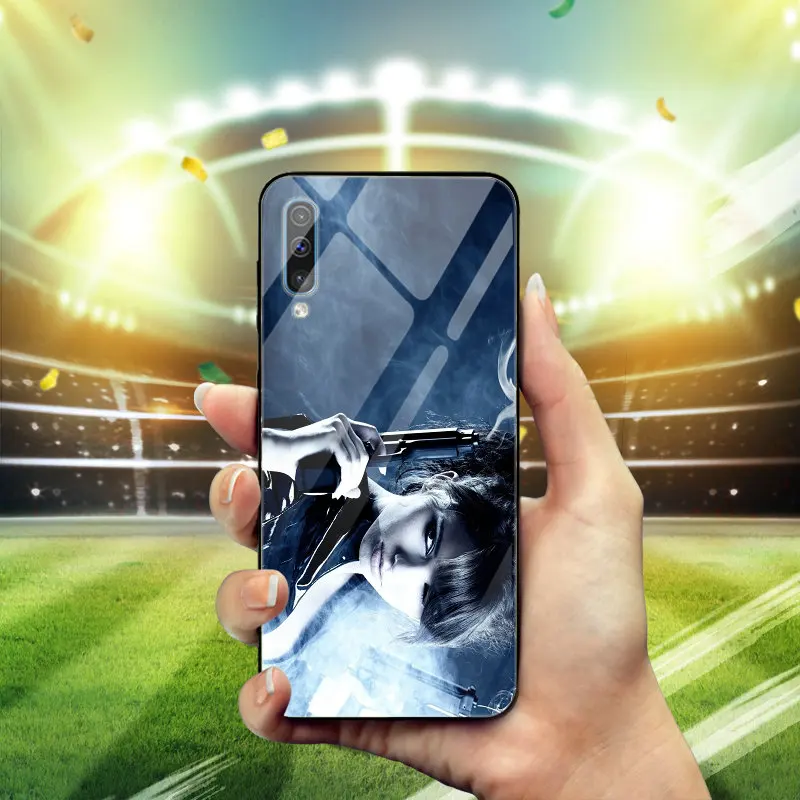 Мода для девочек летний пистолеты чехол телефона из закаленного стекла Samsung Galaxy J4