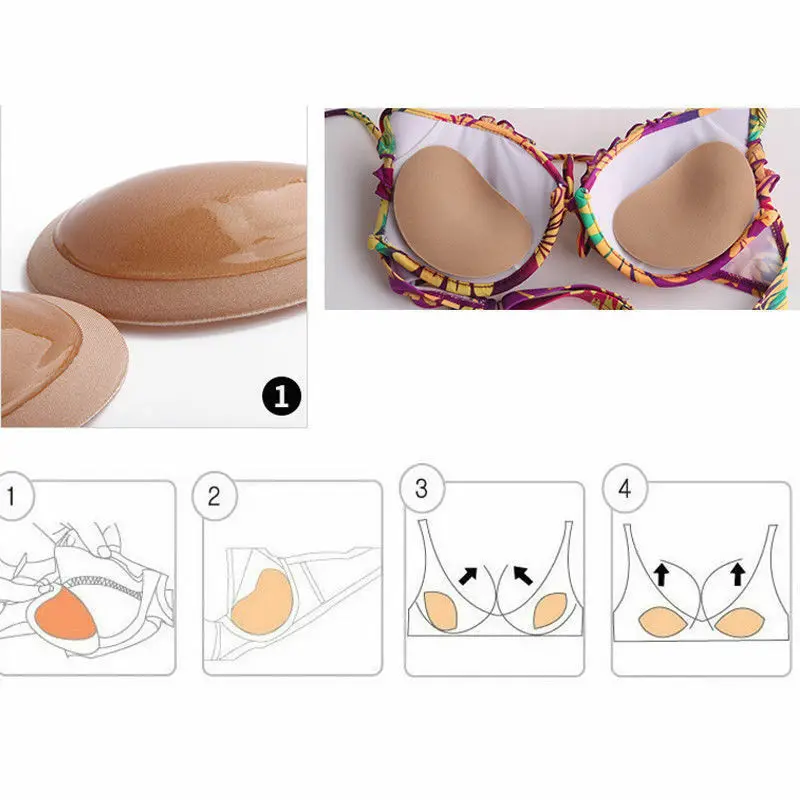 

Heart Shape Women Bra Bikini Swimsuit Breast Gel Foam Push Up Breathable Pads Insert