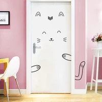 cat door decal wall stickers for kids girl cat door wall sticker baby bedroom door or wardrobe cute deco