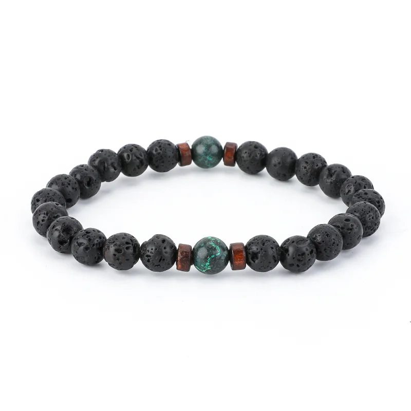 YIZIZAI браслет с лавовым камнем Homme шарик Тибетский Будды чакры натуральный камень