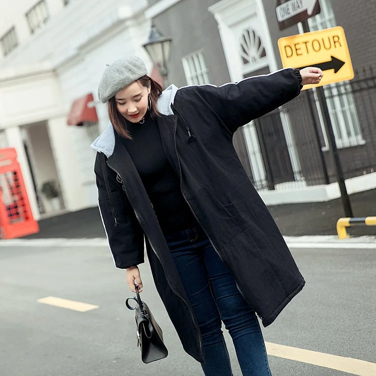 Парка женская оверсайз с капюшоном Повседневная зимняя куртка модная свободная