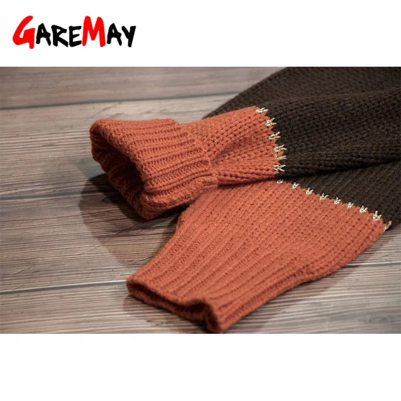 Свободный толстый свитер в полоску Женский пуловер Сезон осень-зима Свитера