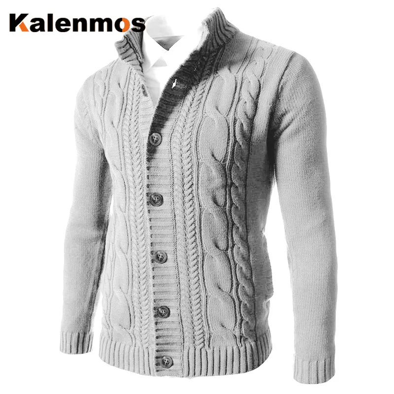 

Cardigan Sweater Men Patchwork Thick Autumn Winter Fall Casual Long Sleeve Turtleneck Knitted Streetwear Clothing Sweater Men