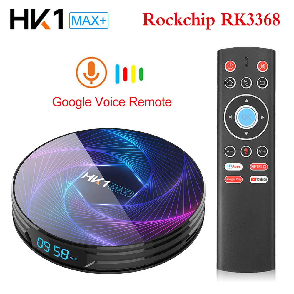 HK1 MAX Plus Восьмиядерный Android 9 0 Smart tv Box 4 Гб 128 64 ГБ 32 RK3368PRO 1080P H.265 4K youtube Netflix HK1MAX