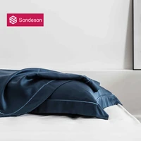 sondeson luxury beauty 100 silk dark blue pillowcase embroidery 25 momme silky healthy skin hair pillow case for women men gift