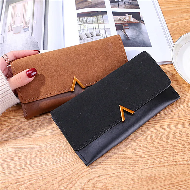 Женский Длинный кошелек с пряжкой v образный декор новинка 2019 европейский и