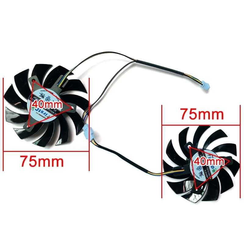 2 шт. 75 мм Firstd FD7010H12S 4-контактный охлаждающий вентилятор для Sapphire R9 270 GTX 550 750 770 Ti ASUS
