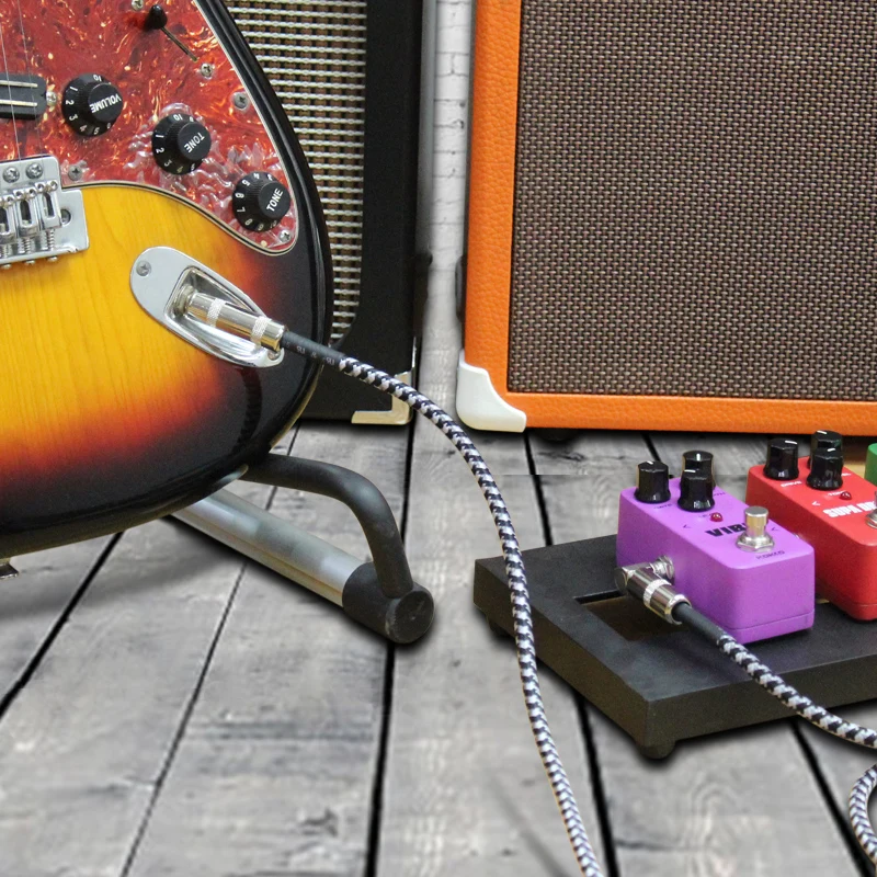 3m 10 füße elektrische gitarre kabel bass musical instrument kabel 14 zoll gerade nach rechts winkel stecker schwarz free global shipping