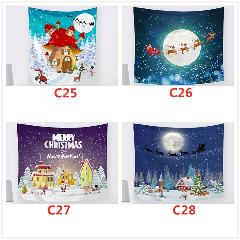 44 дизайна Рождественский гобелен на стену с рисунком Санта оленя снеговика