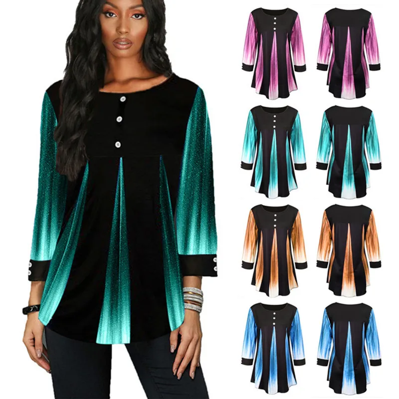 Женская футболка модная Сексуальная Повседневная с длинным рукавом Круглый