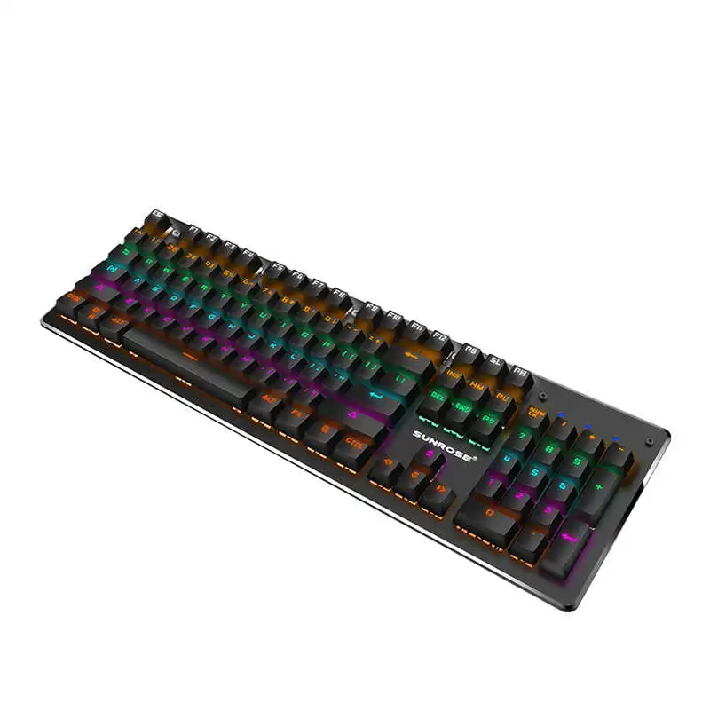 Sunrose T610 104 клавиш английская проводная Usb подсветка Механическая Rgb игровая