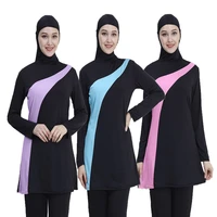 2pc long sleeve muslim swimsuit plus size swimwear women muslim swimwear nylon burkini swimming maillot de bain femme musulmane