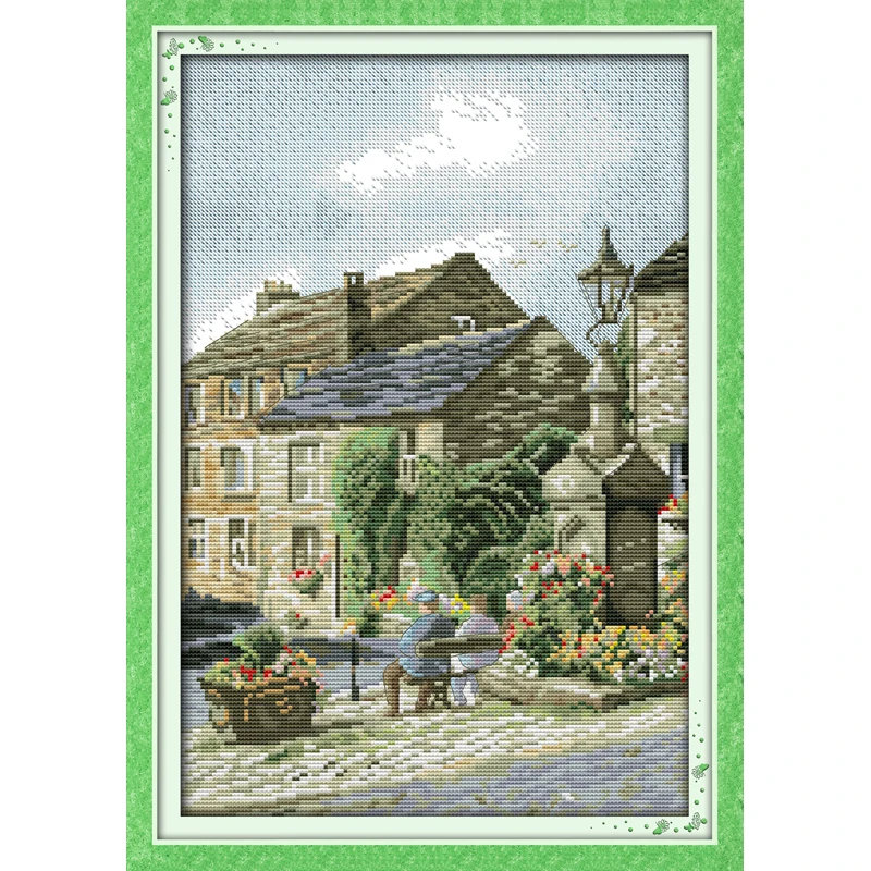 

Everlasting Love Leisure Steet Chinese Cross Stitch Kits Ecological Cotton Stamped 11CT DIY Gift New Year Decorations For Home