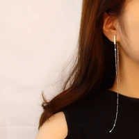 new fashion elegant chain tassel long drop earrings for women creative hyperbole asymmetric piercing earring accessories jewelry