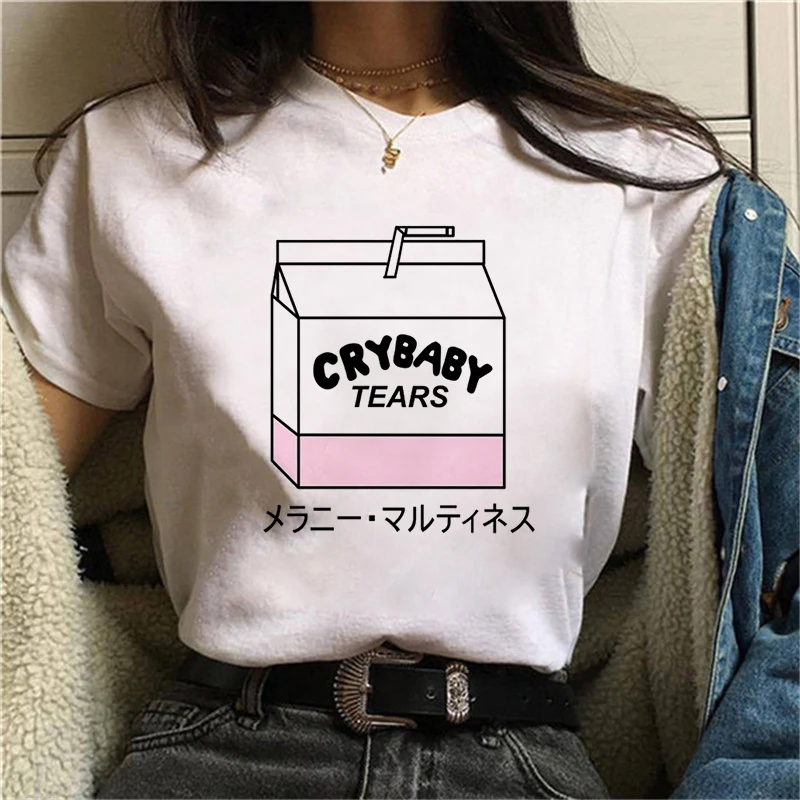 

Women's T-shirt Graphic Peach Juice Japanese Rock Basic O-Neck T-shirt Lady Harajuku Kawaii Pink Beautiful Summer Casual T-shirt